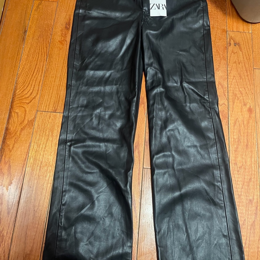 Black Faux Leather Pants